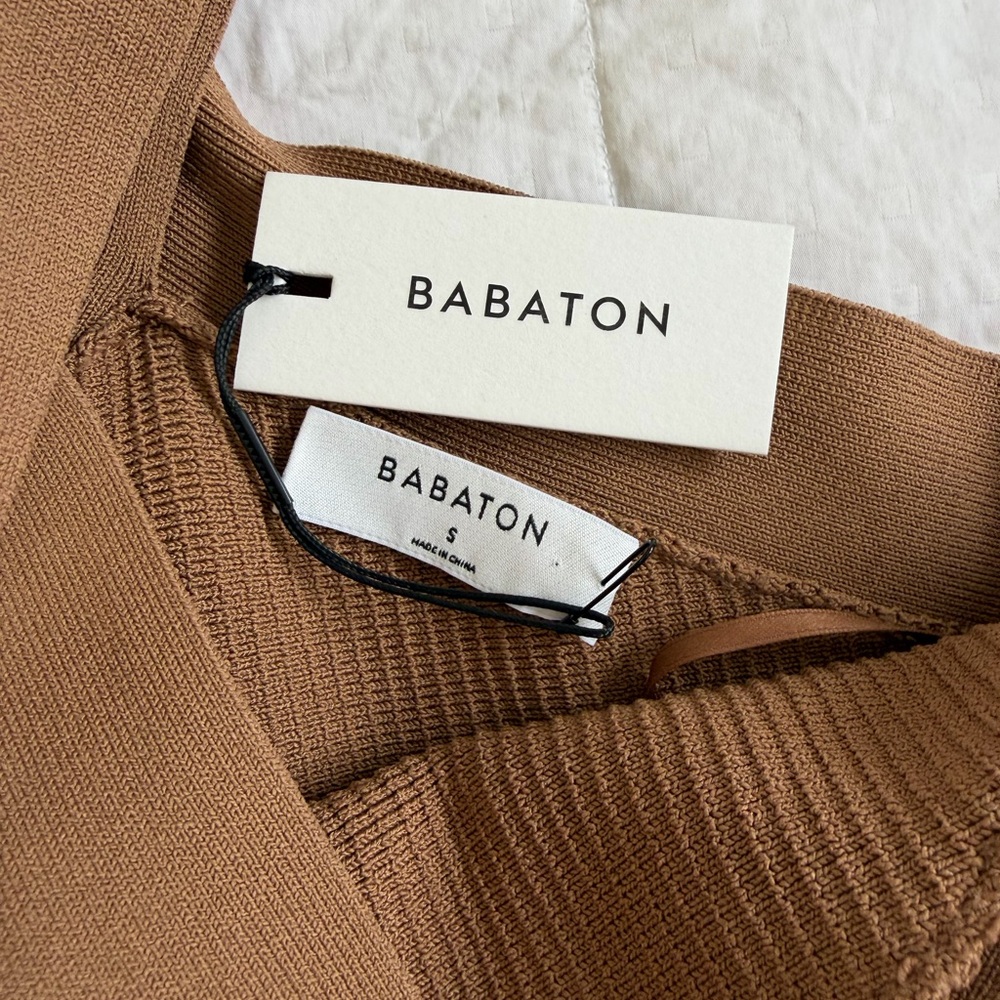 SOLD🎉NWT Babaton Camel Ribbed Knit Dress - Picture 3 of 4